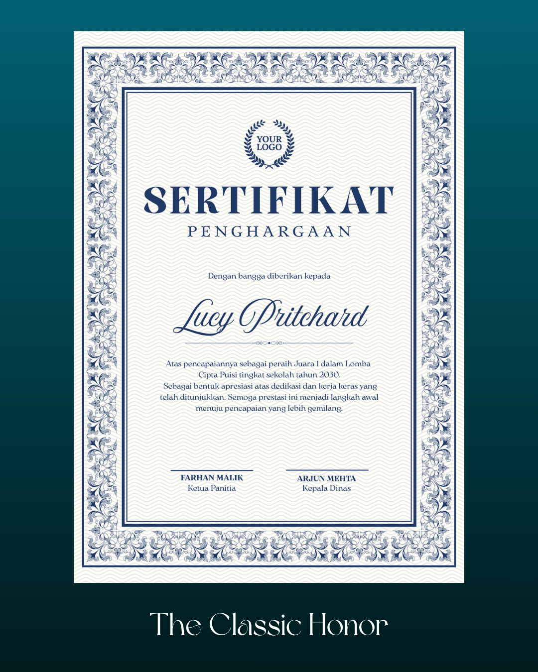 The Classic Honor - Canva Template